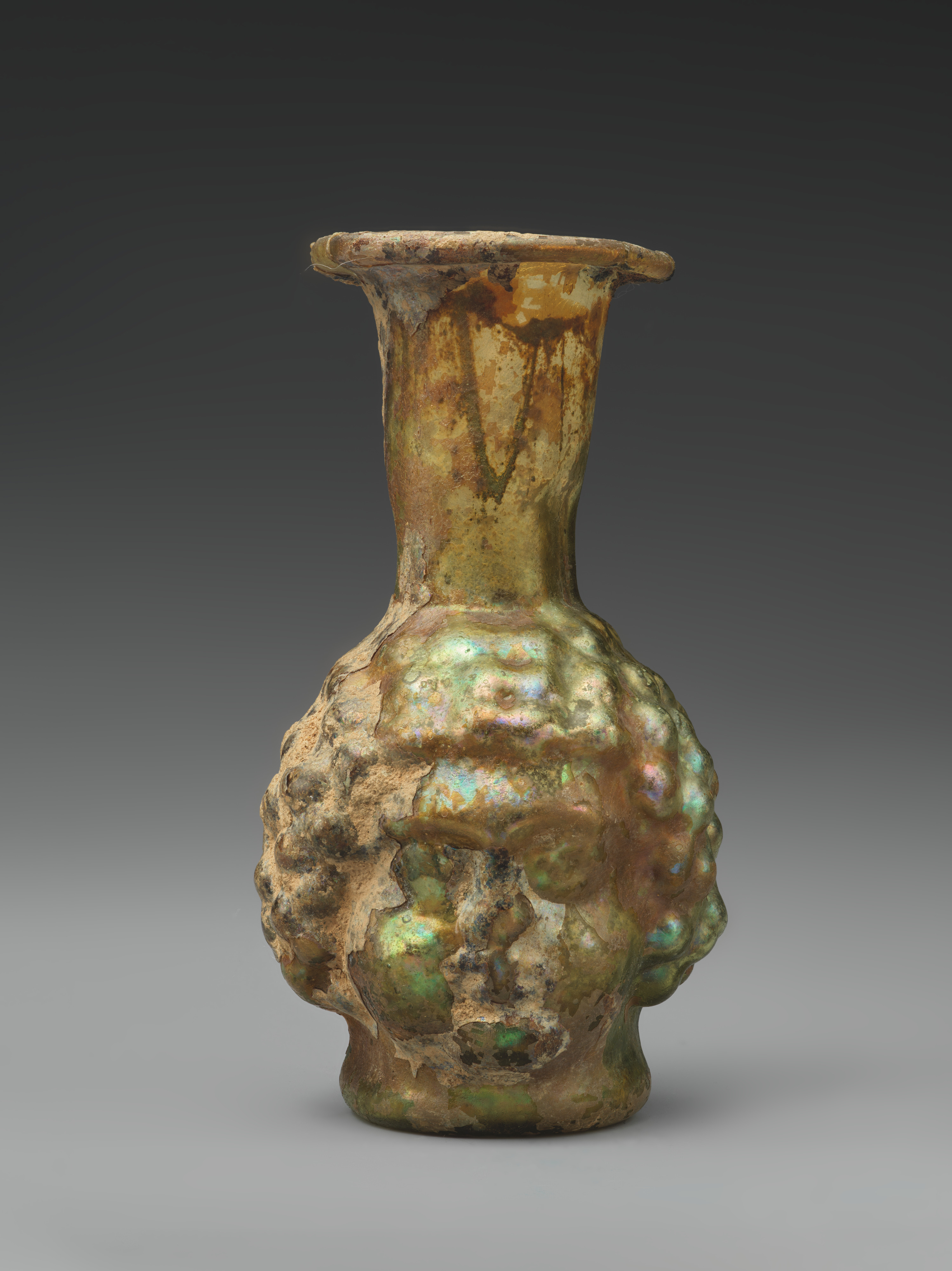 Ancient Head-shaped Glass Vase