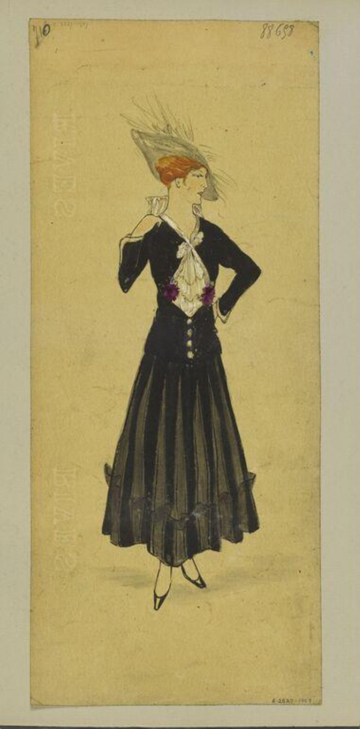 Vintage Women's Dress Fashion Sketch