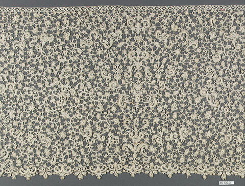 Ornate Antique White Lace Panel