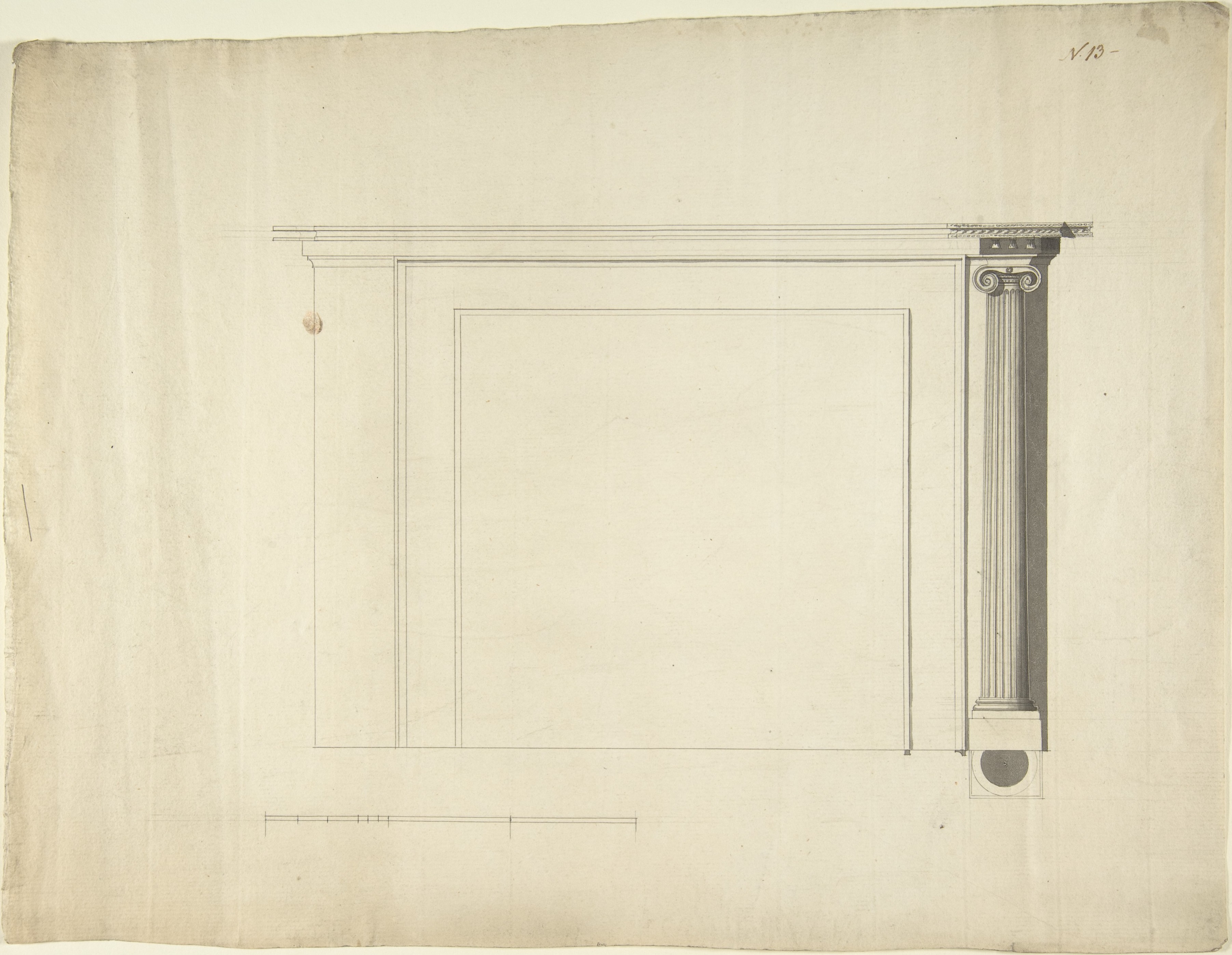 Classical Fireplace Architectural Drawing