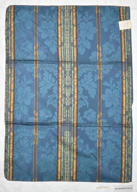 Vintage Striped Floral Fabric Sample
