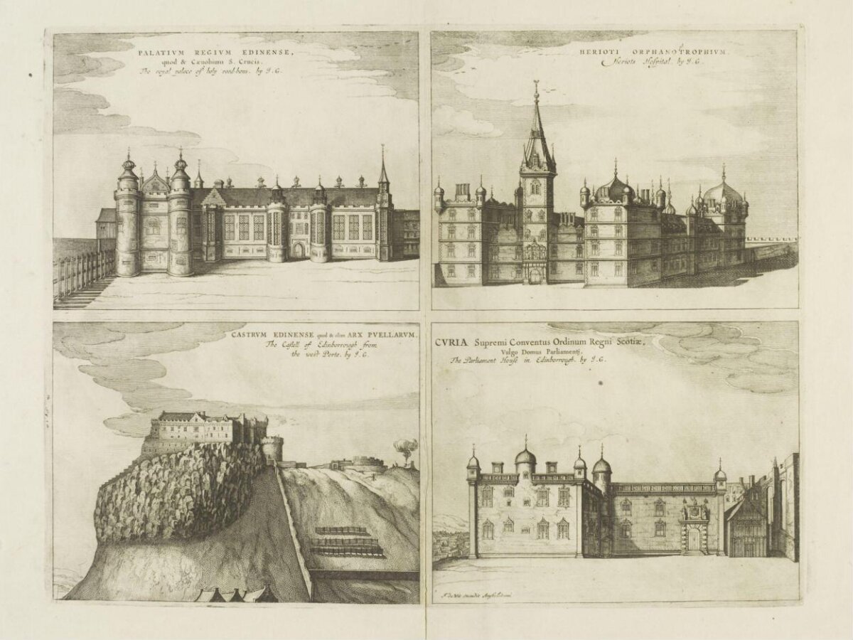 Four Engravings of Edinburgh Historic Buildings