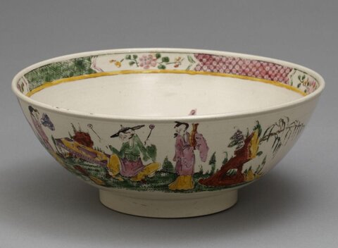 Painted Figural Porcelain Bowl