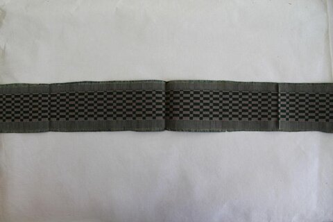 Checkered Woven Fabric Strip on White Background