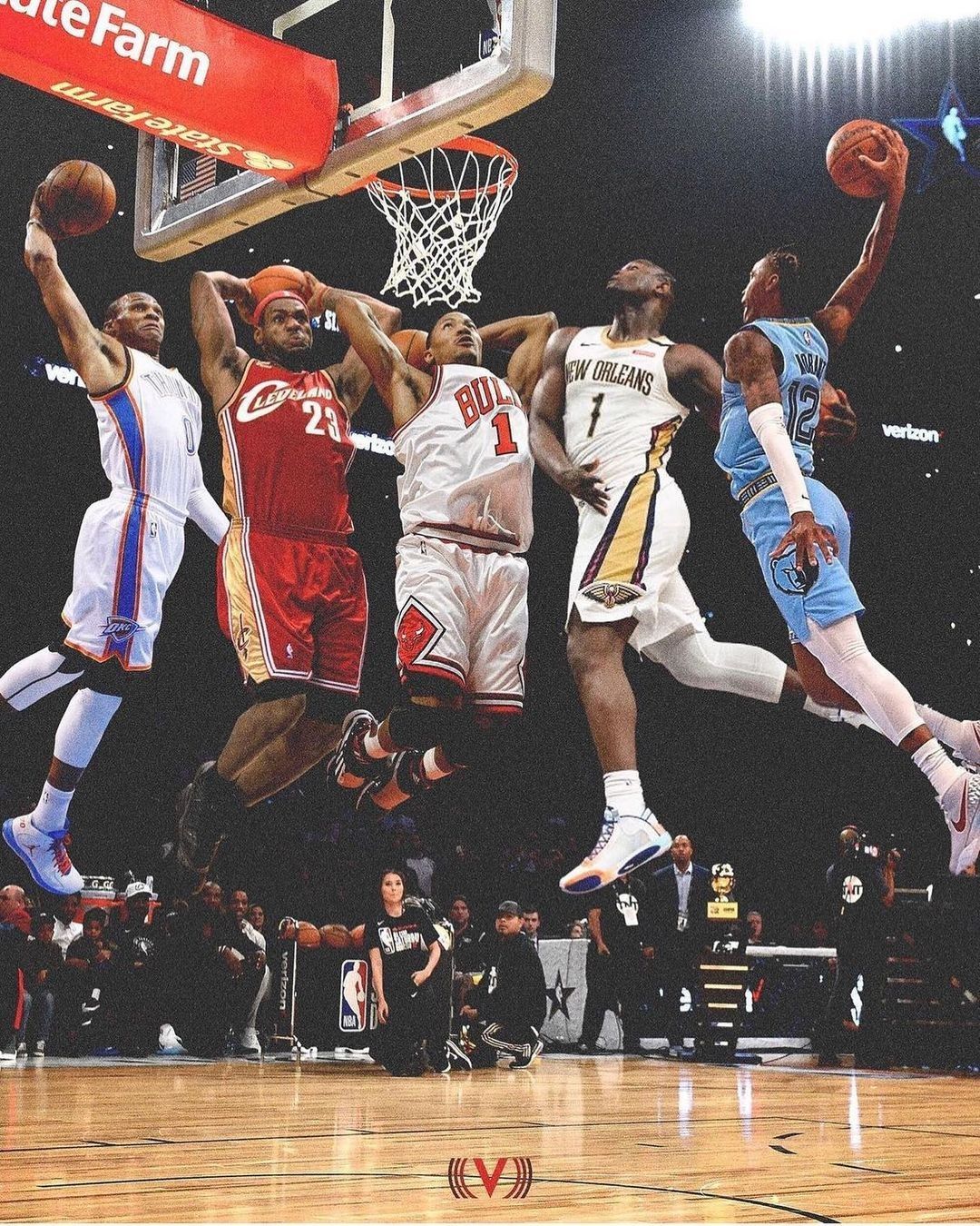 NBA Slam Dunk Contest Composite Photo