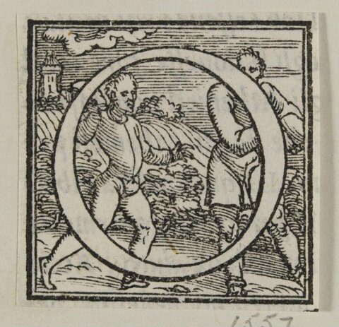 Antique Woodcut Decorated Initial O