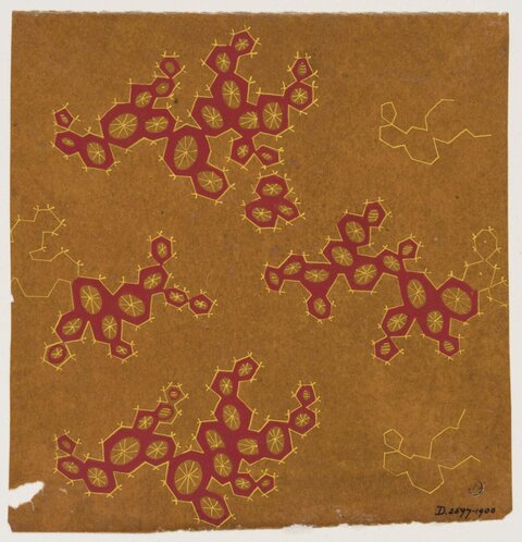 Vintage Red Geometric Textile Pattern