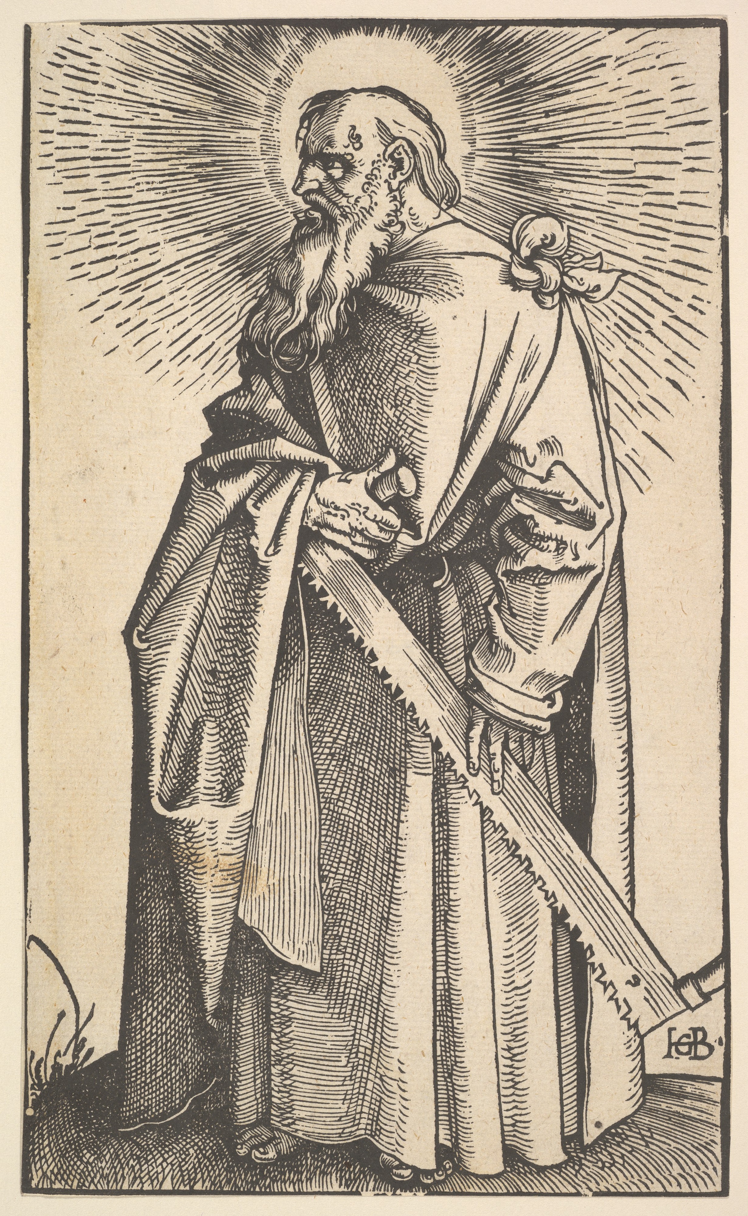 Woodcut of Saint Simon the Apostle