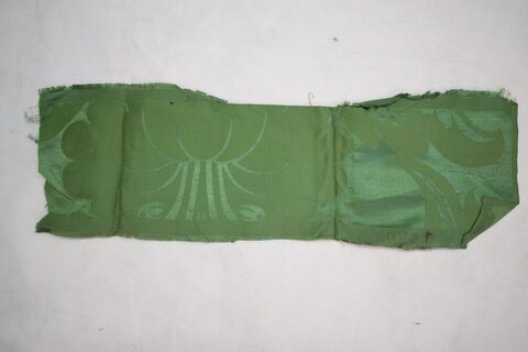 Green Patterned Fabric Fragment