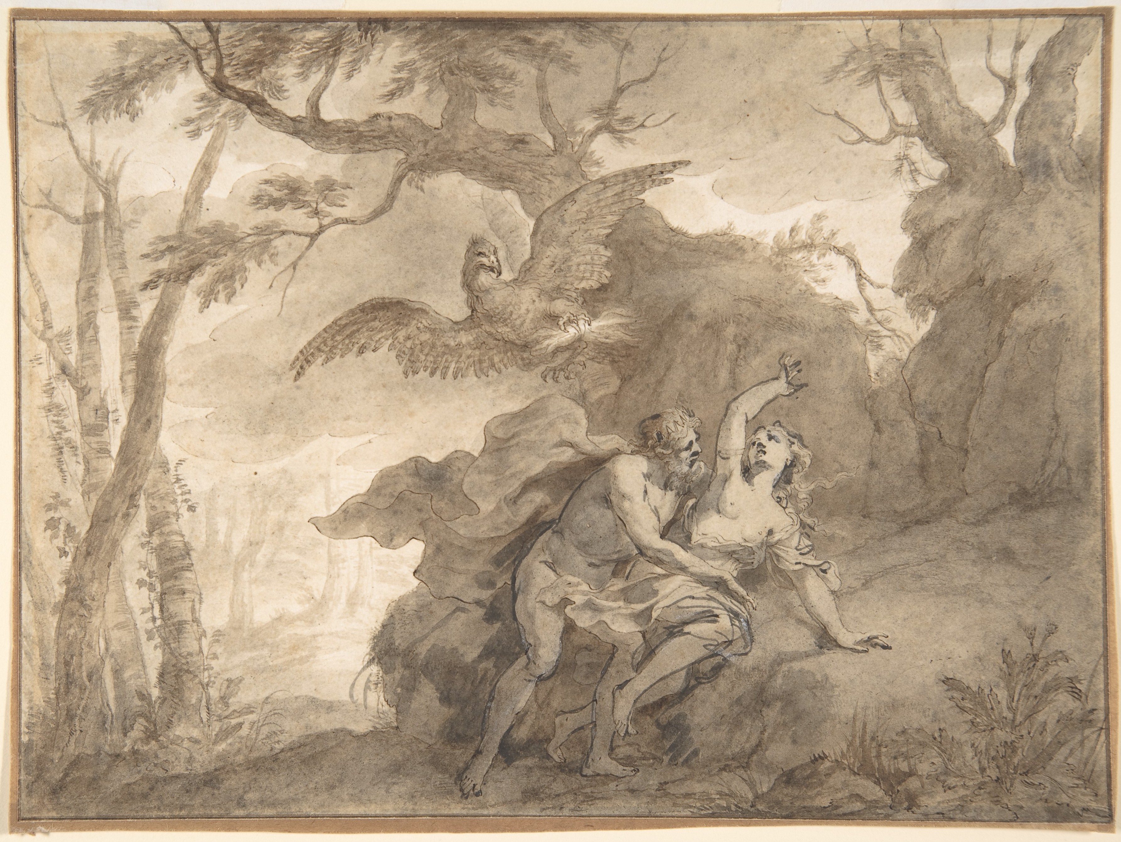 Mythological Scene Ink Sketch