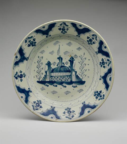 Blue and White Decorative Ceramic Plate