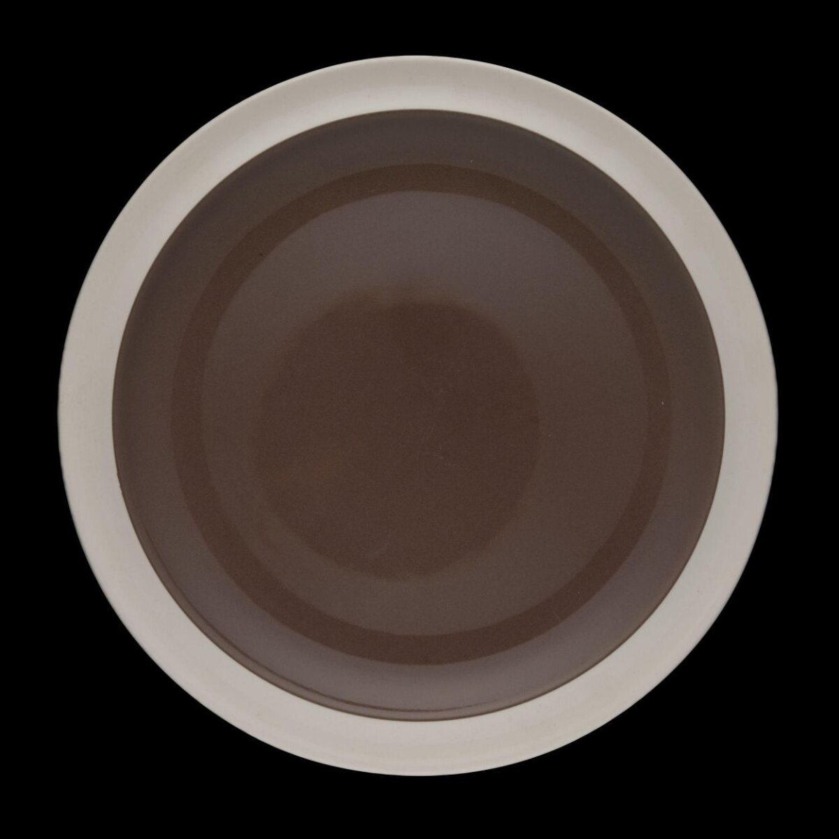 Brown and White Round Ceramic Plate