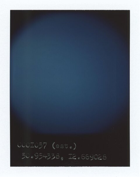 Blue Gradient Polaroid with Coordinates