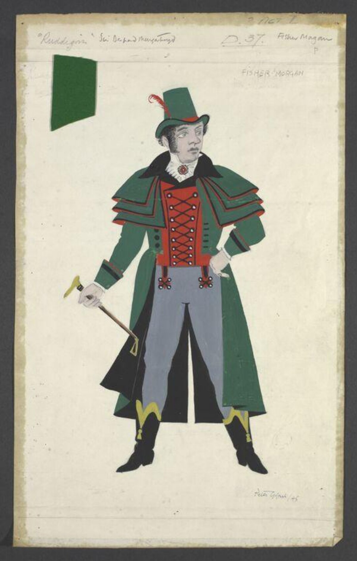 Vintage Male Theatrical Costume Sketch