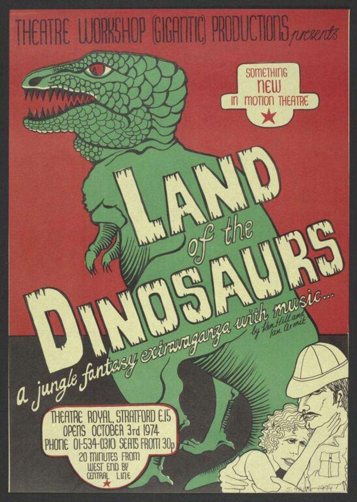 1974 Land of the Dinosaurs Theatre Poster