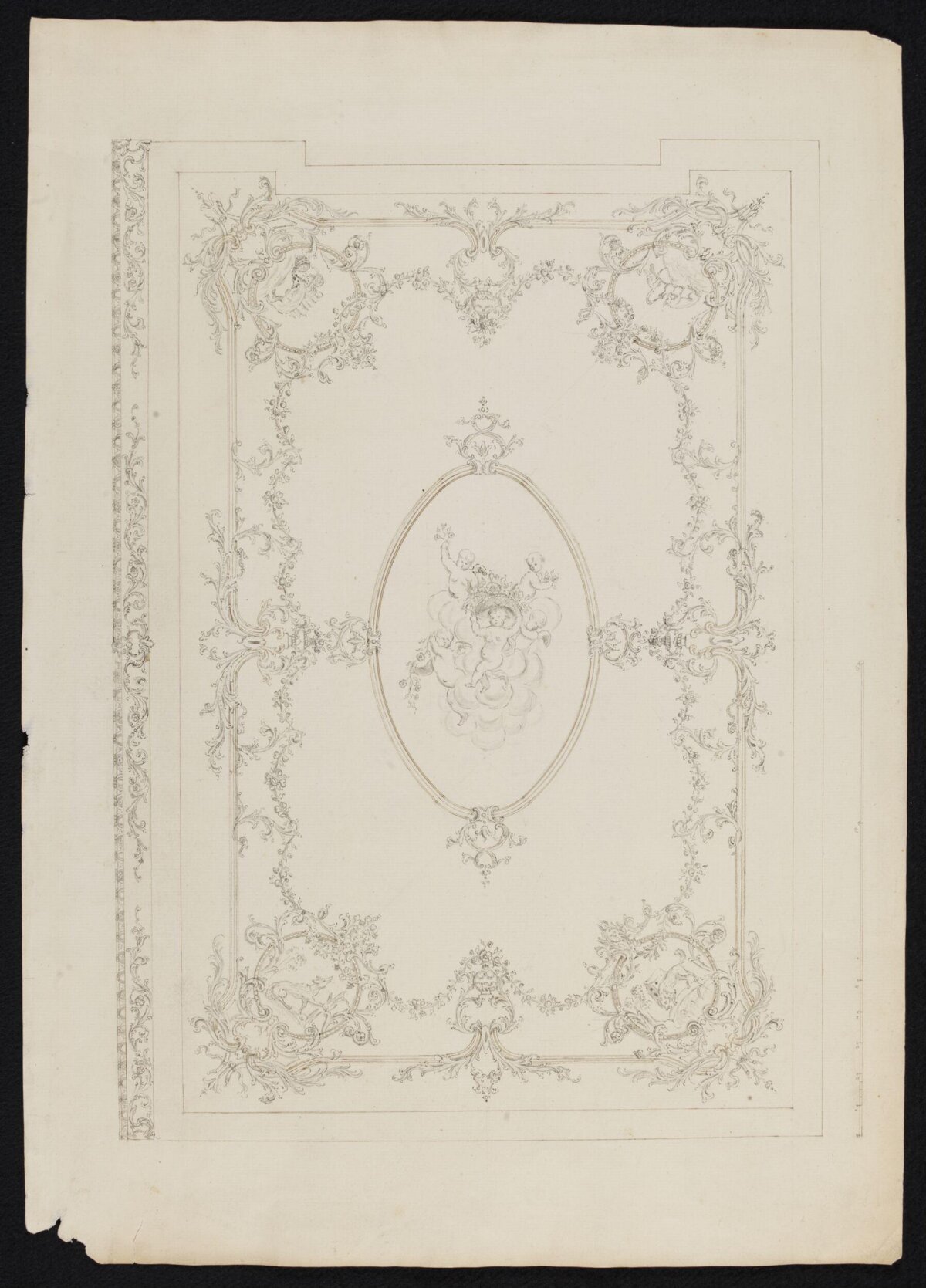 Ornate Ceiling Design Pencil Sketch