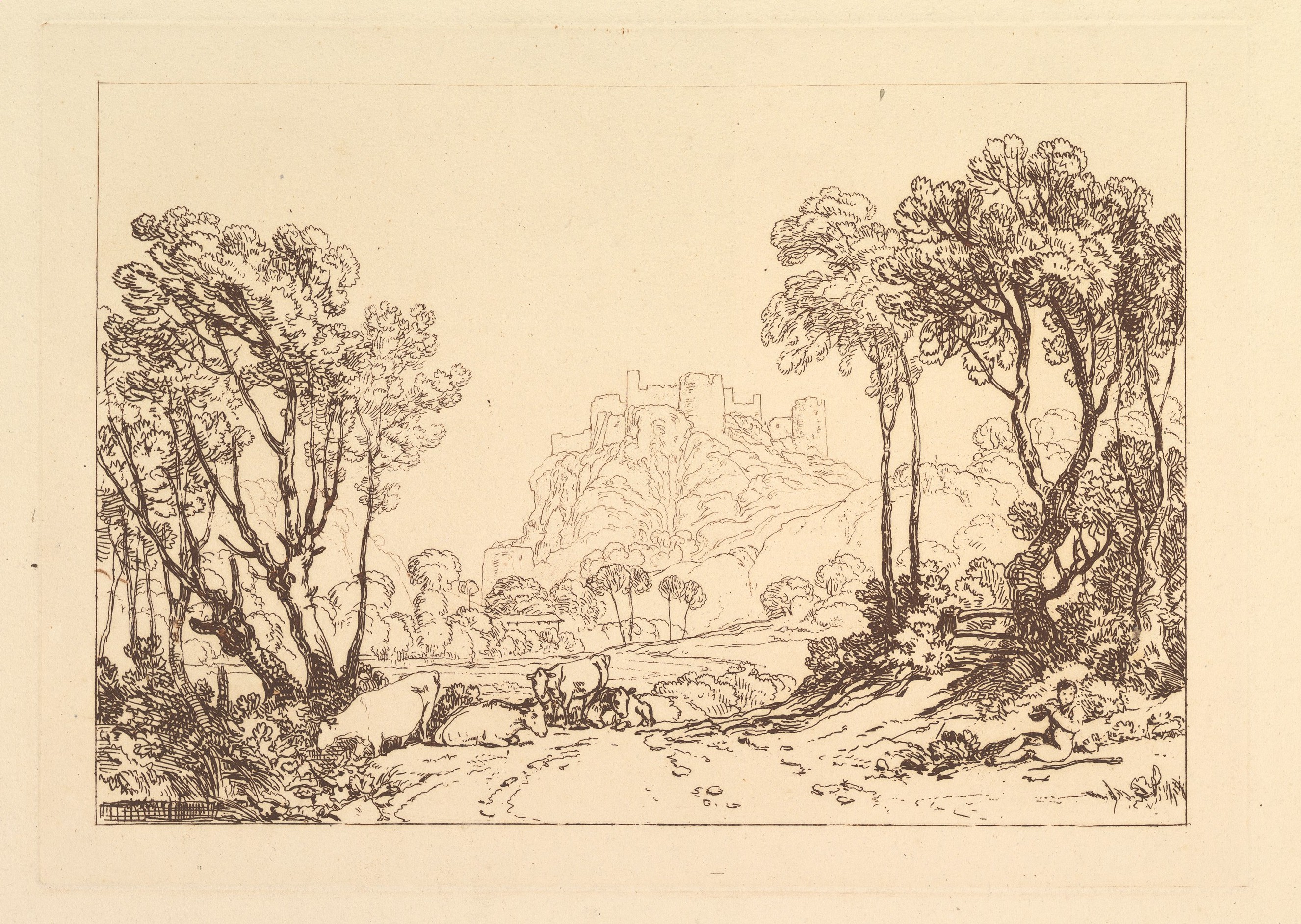 Pastoral Landscape with Hilltop Castle