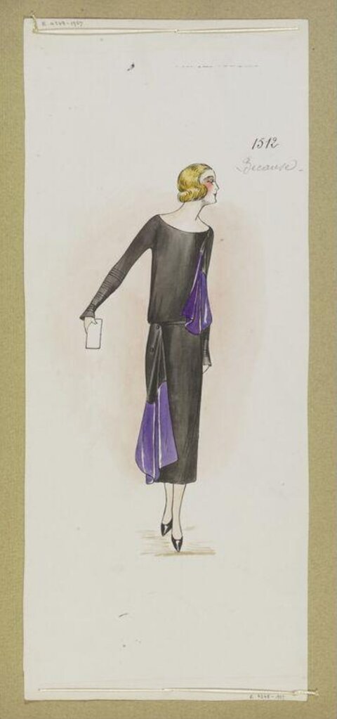 Vintage Day Dress Fashion Sketch