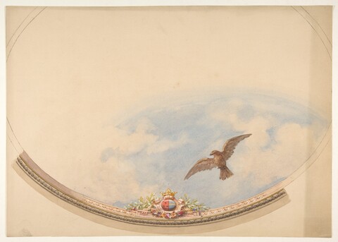 Oval Ceiling Design Watercolor Sketch