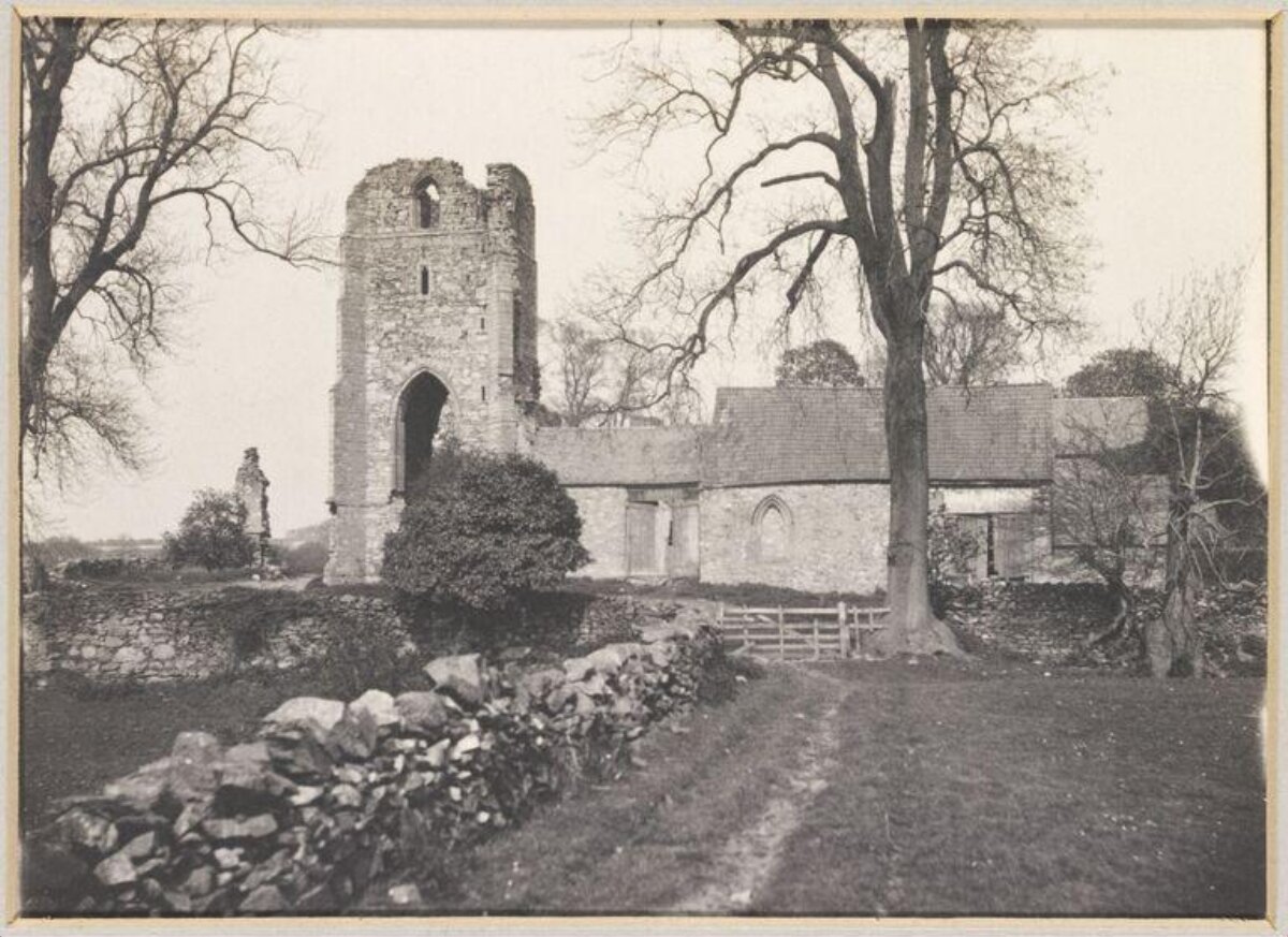 Vintage View of Old Church Ruins