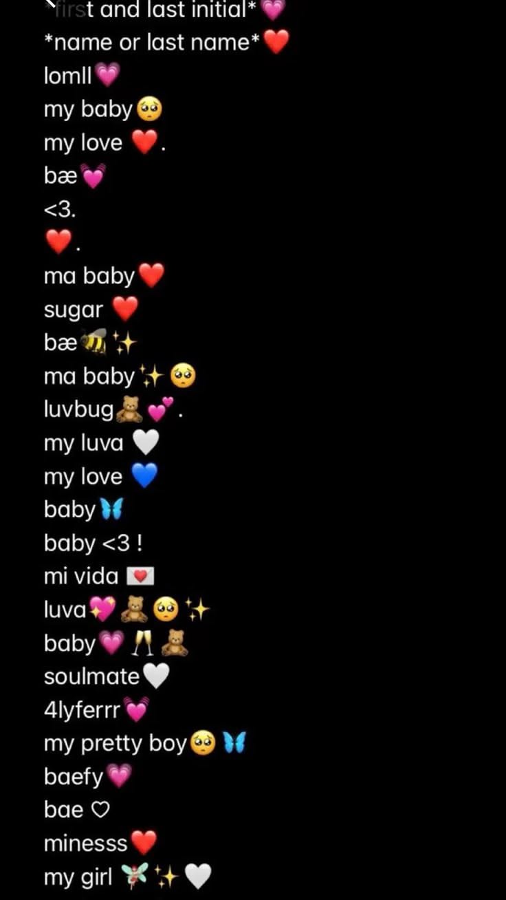 List of Romantic Pet Names