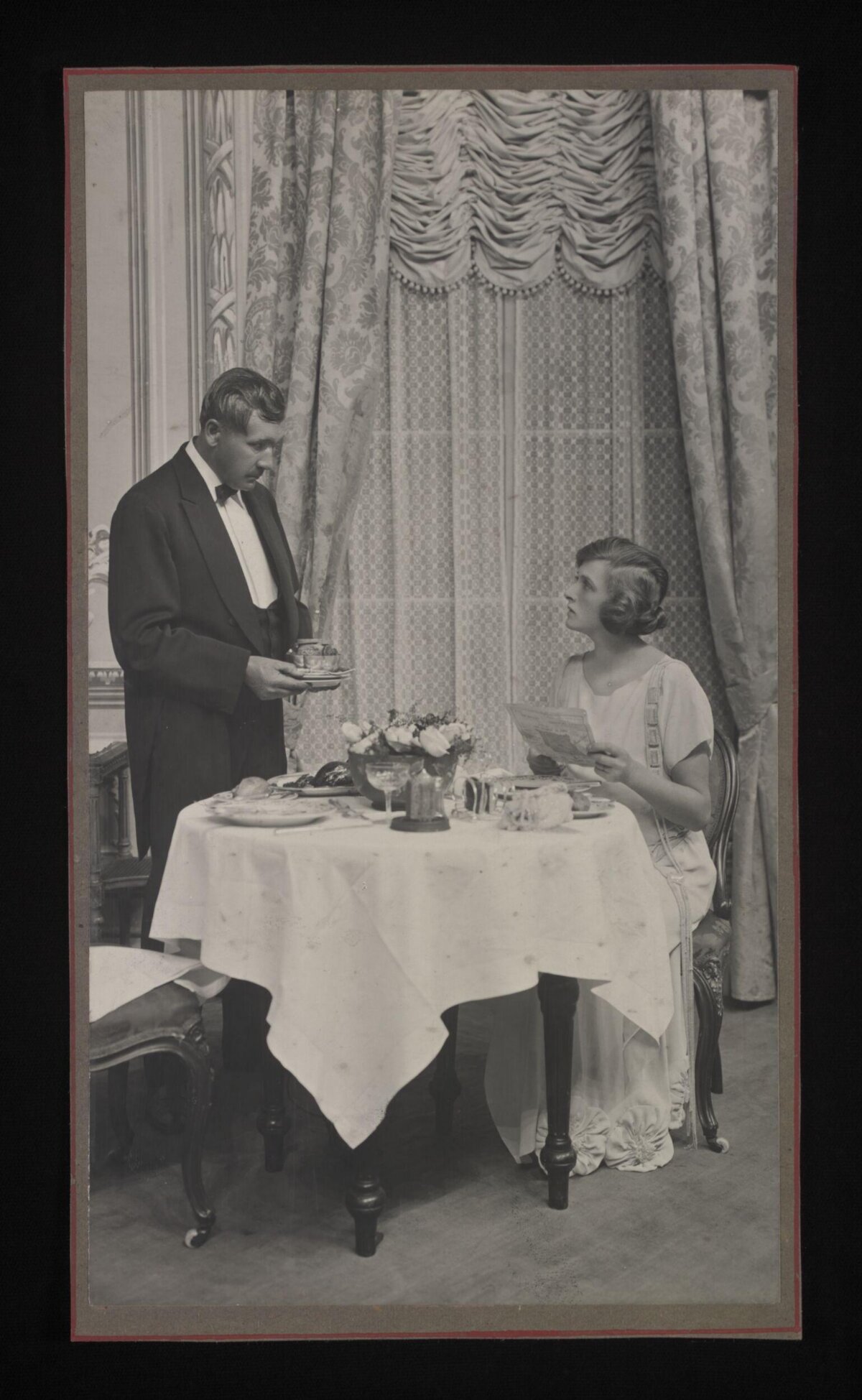 Vintage Photograph of Dining Couple