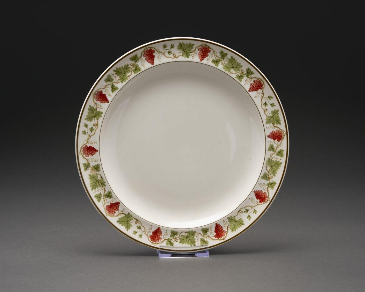 Grape Vine Decorated Ceramic Plate