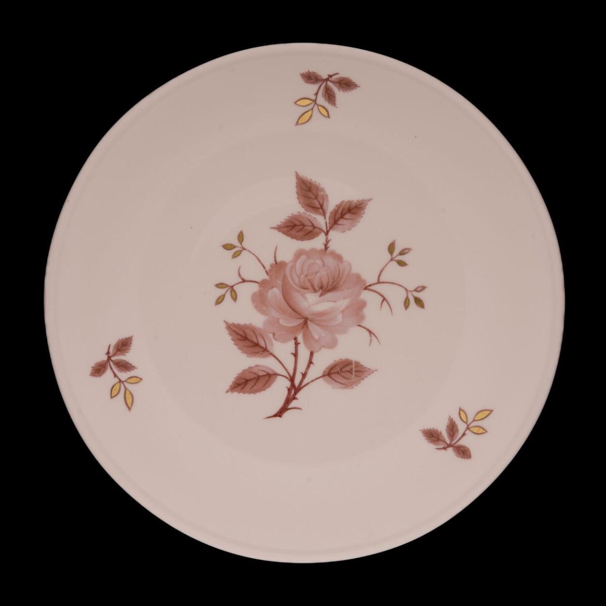 Pink Rose Painted Ceramic Plate