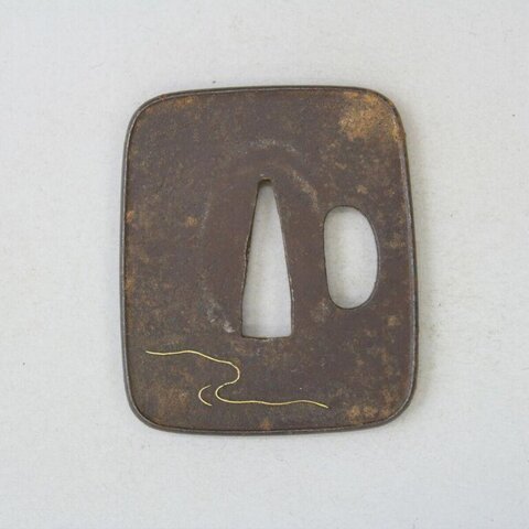 Antique Square Iron Sword Tsuba