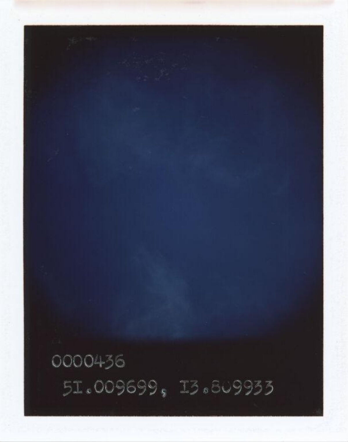 Dark Blue Polaroid With Coordinates — Gradient Backgrounds