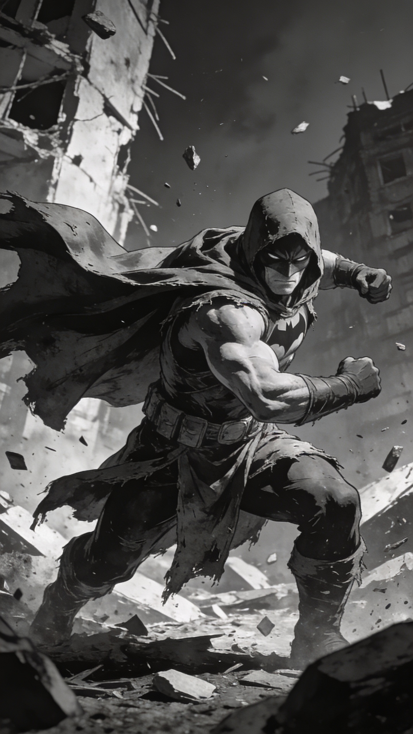 Batman in Ruined City