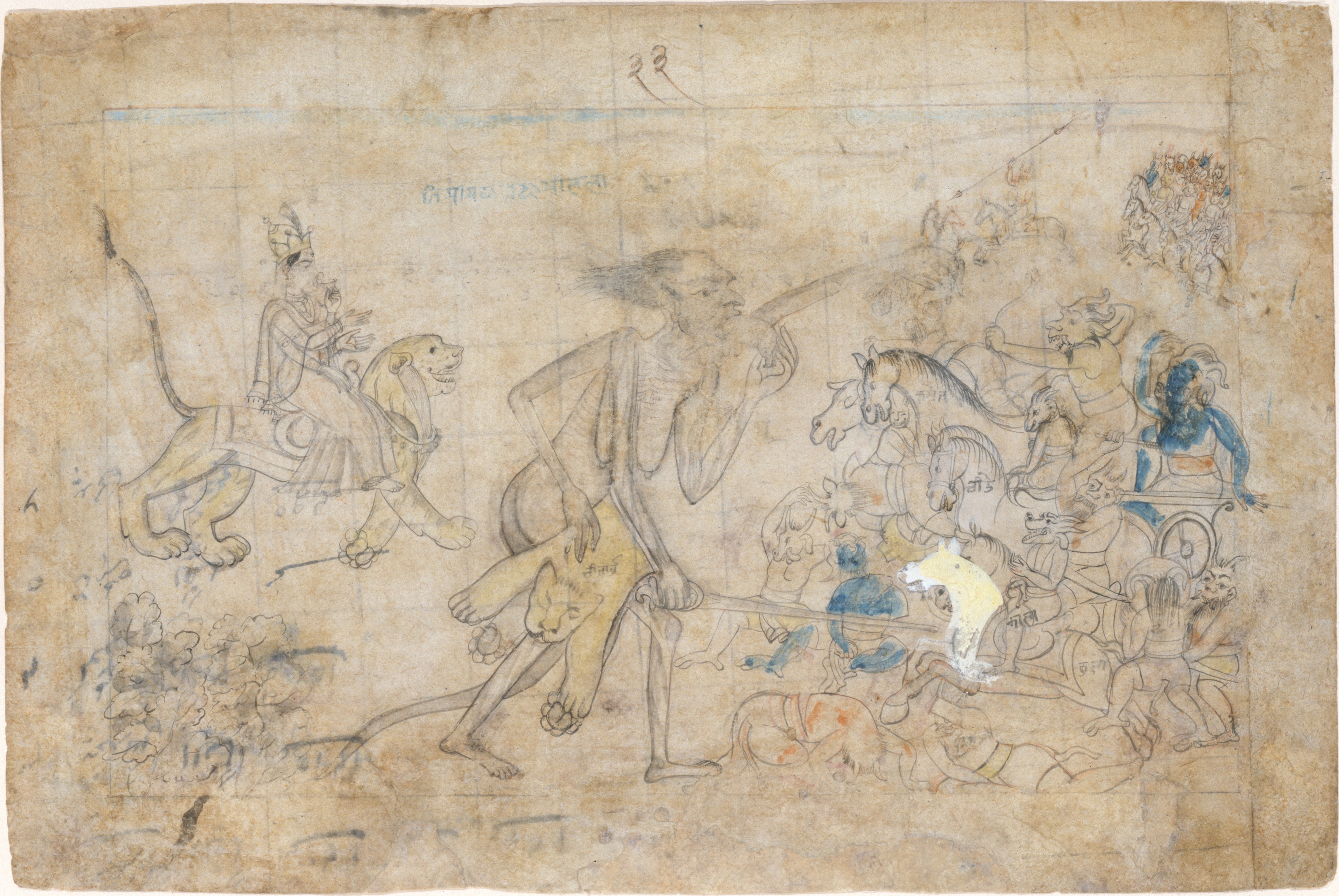 Indian Mythological Battle Sketch