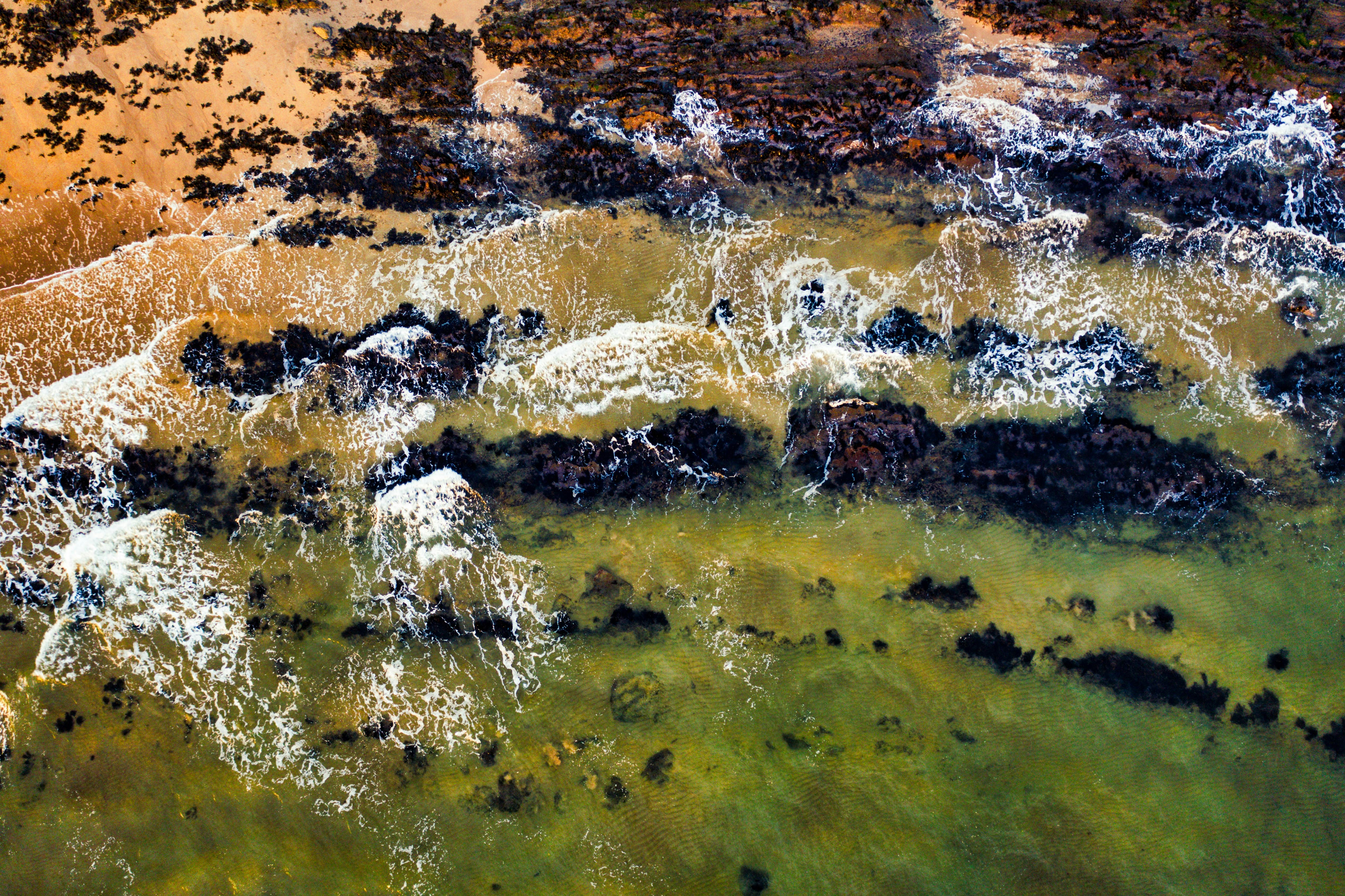 Aerial View of Rocky Coastal Shore