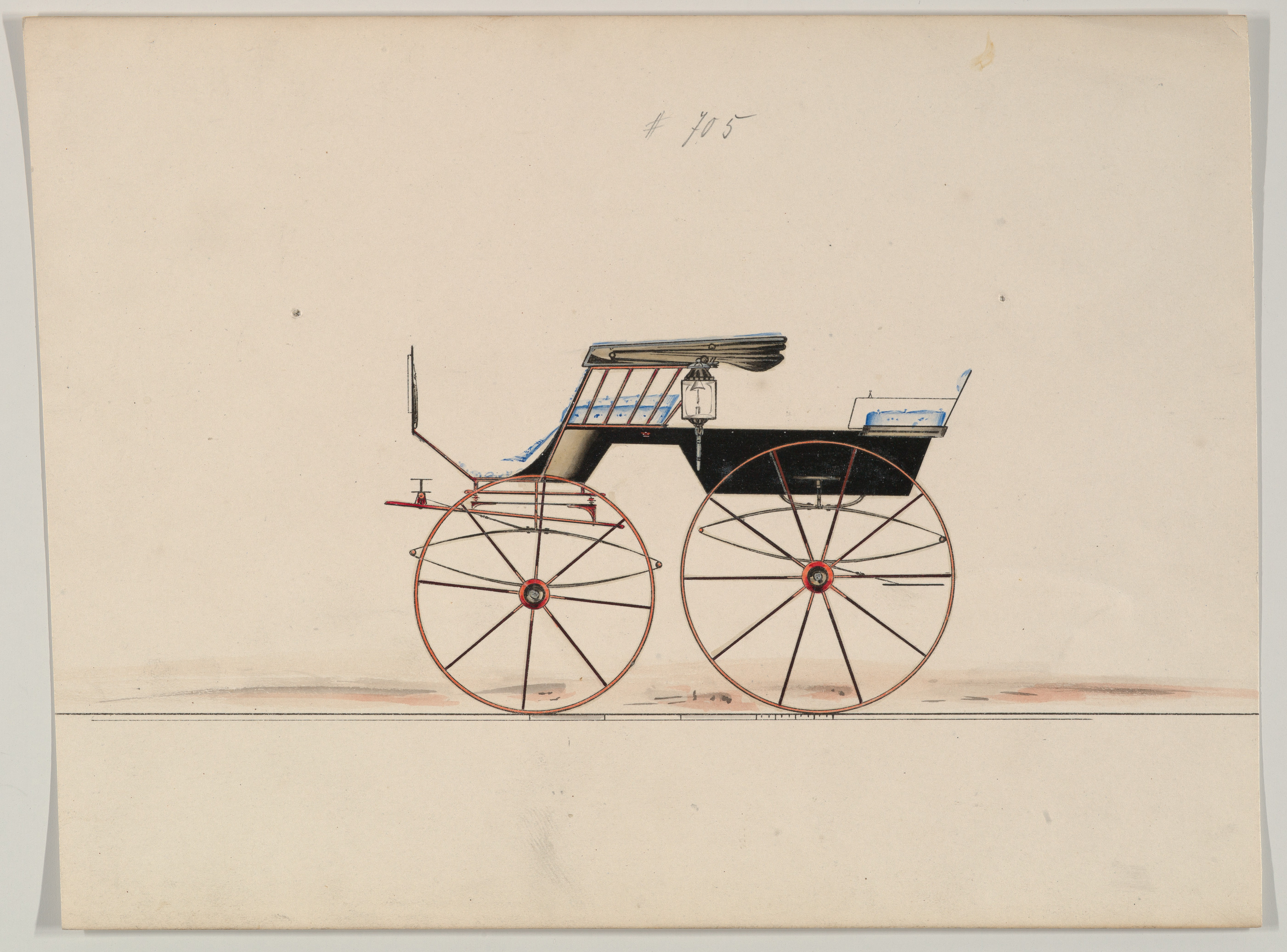 Vintage Horse Carriage Design Drawing