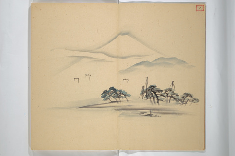 Ink Wash Painting of Mount Fuji