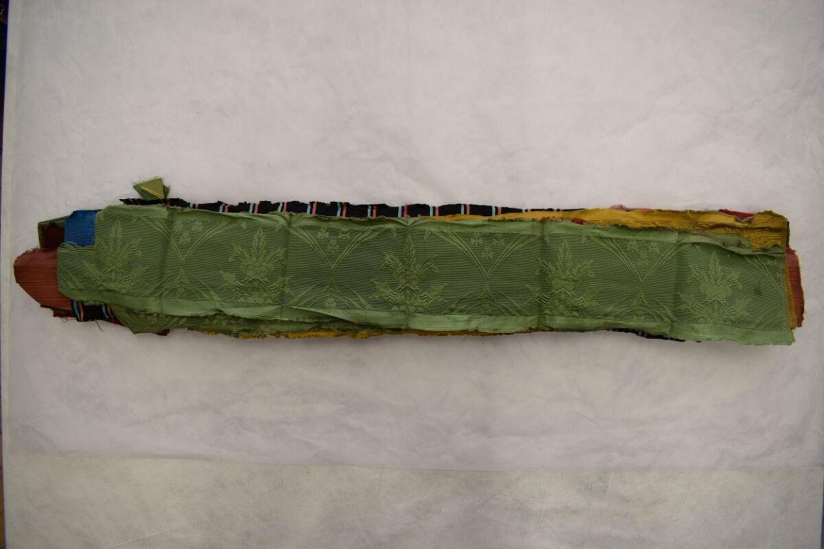 Folded Antique Green Textile Sample