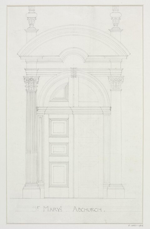 St Mary Abchurch Doorway Drawing