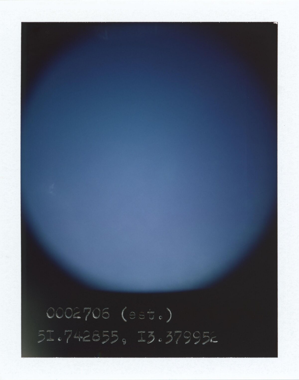 Polaroid Blue Gradient With Coordinates