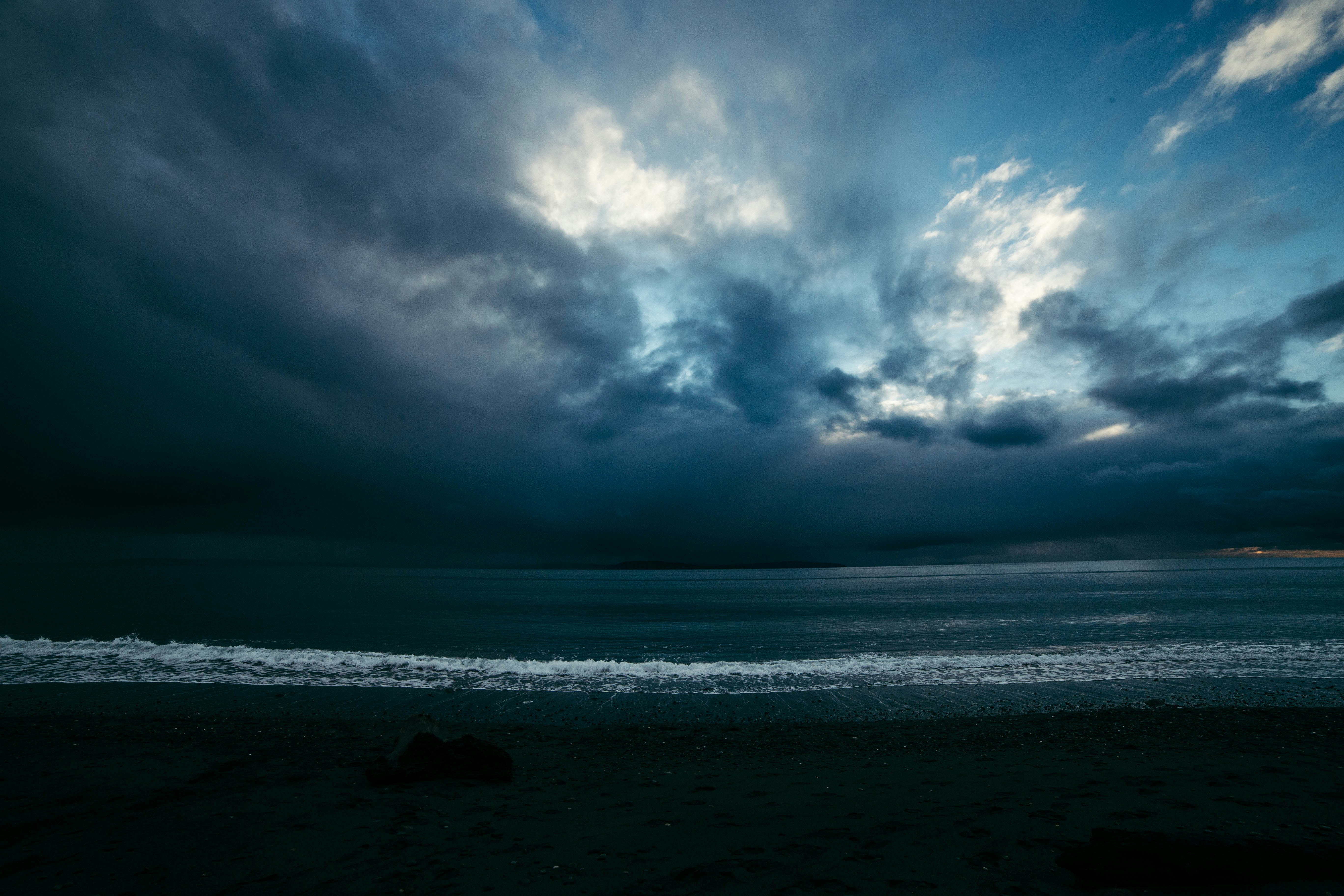 Stormy Sky Over Black Sand Beach
