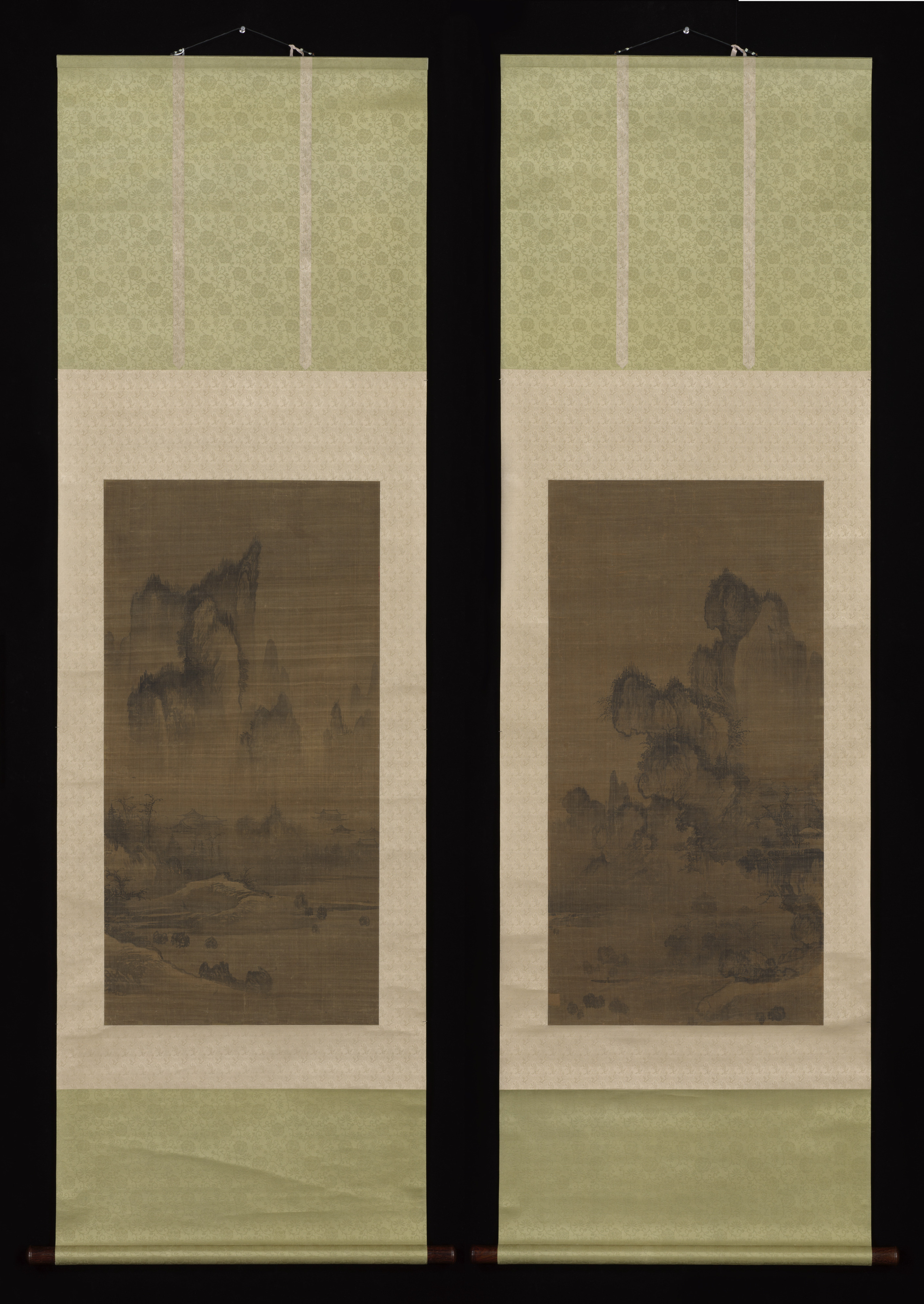 Two Chinese Landscape Hanging Scrolls