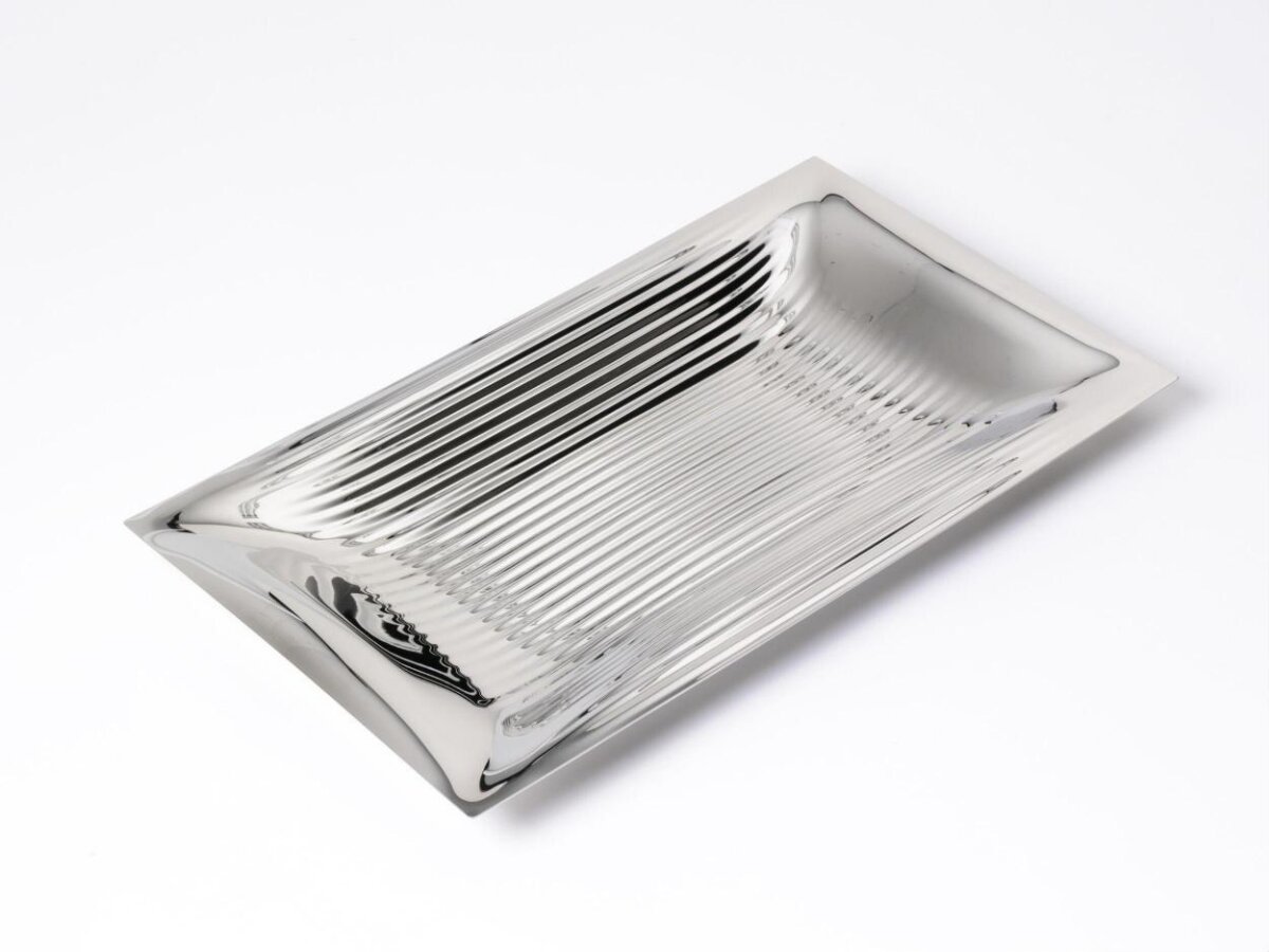 Shiny Rectangular Stainless Steel Tray