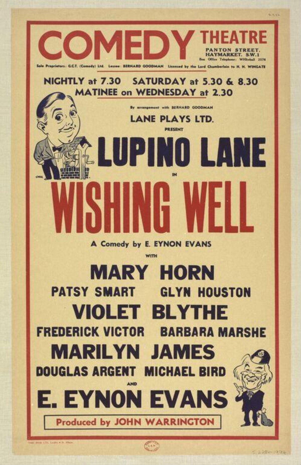 Vintage Wishing Well Comedy Theatre Poster