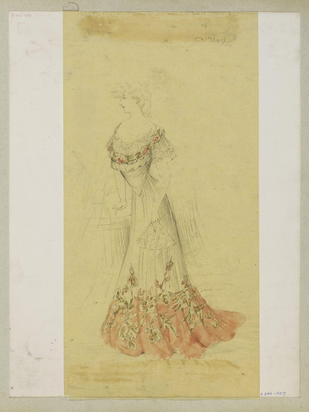 Fashion Sketch of Victorian Evening Gown