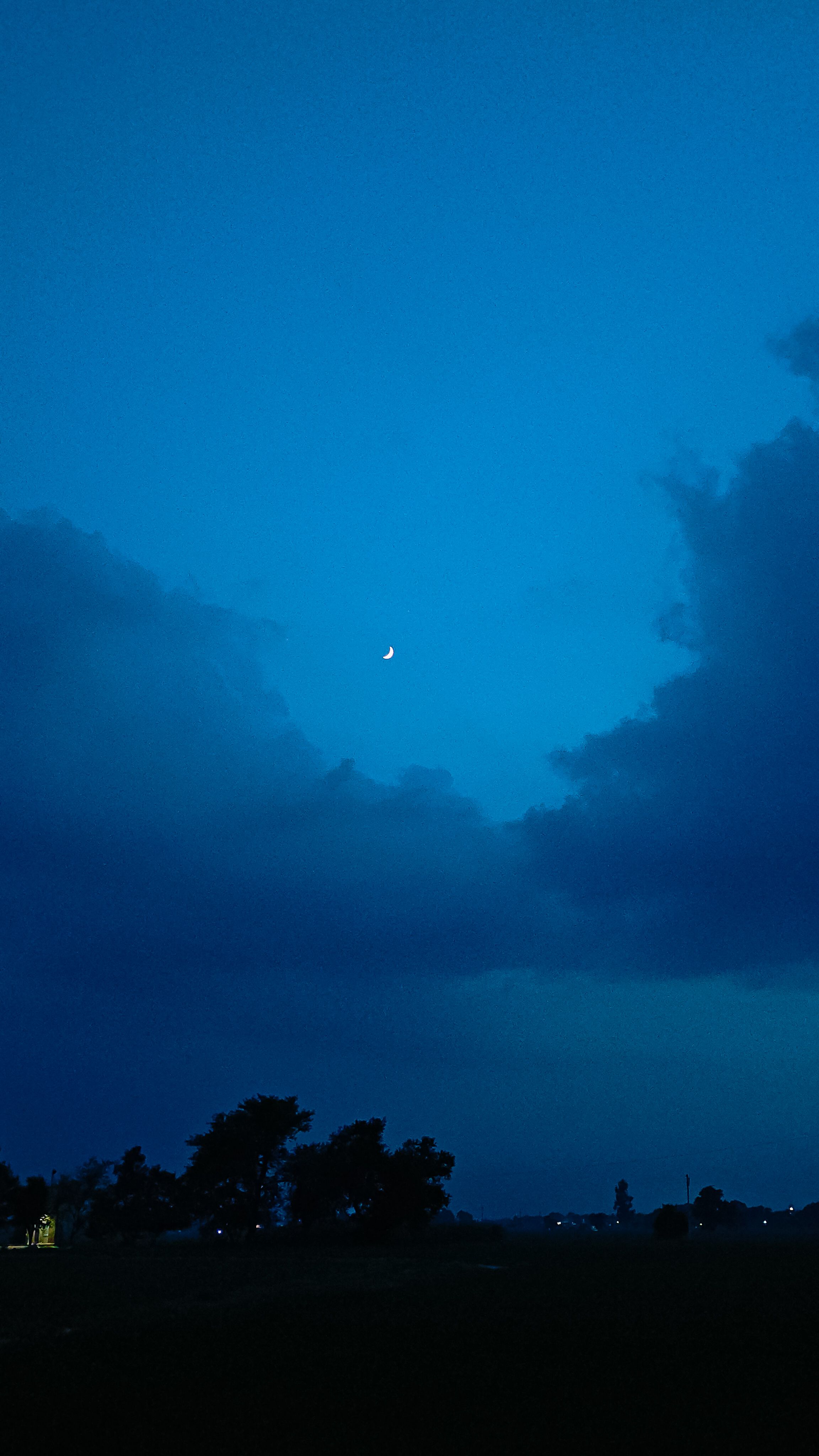 Night Sky With Crescent Moon