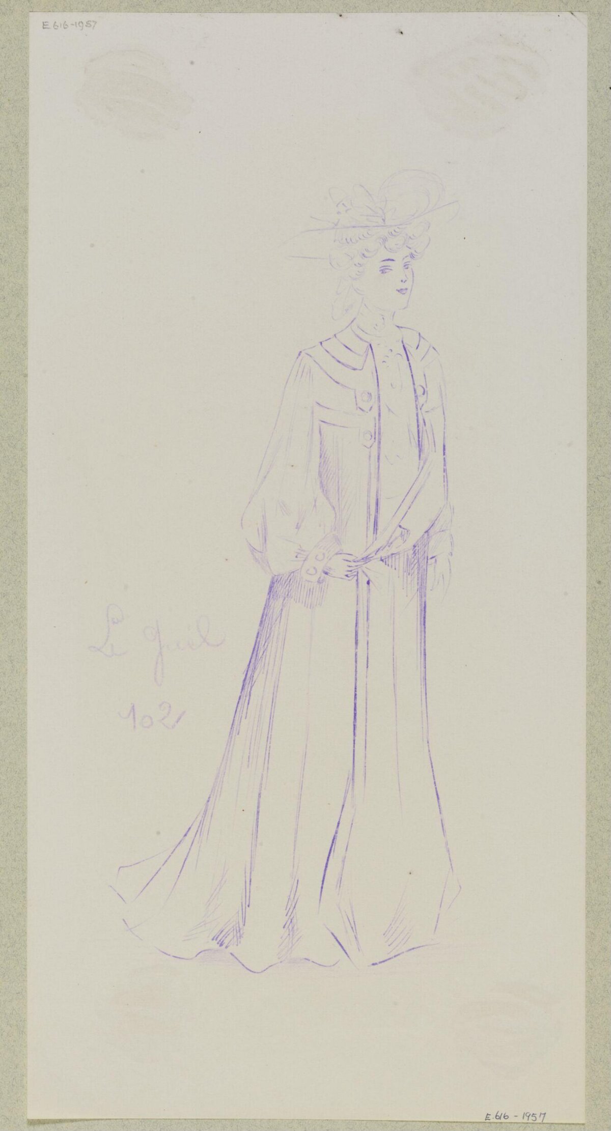 Fashion Sketch of Edwardian Woman
