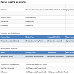 Rental Income Calculator