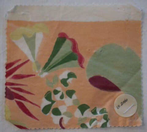 Vintage Floral Patterned Fabric Swatch