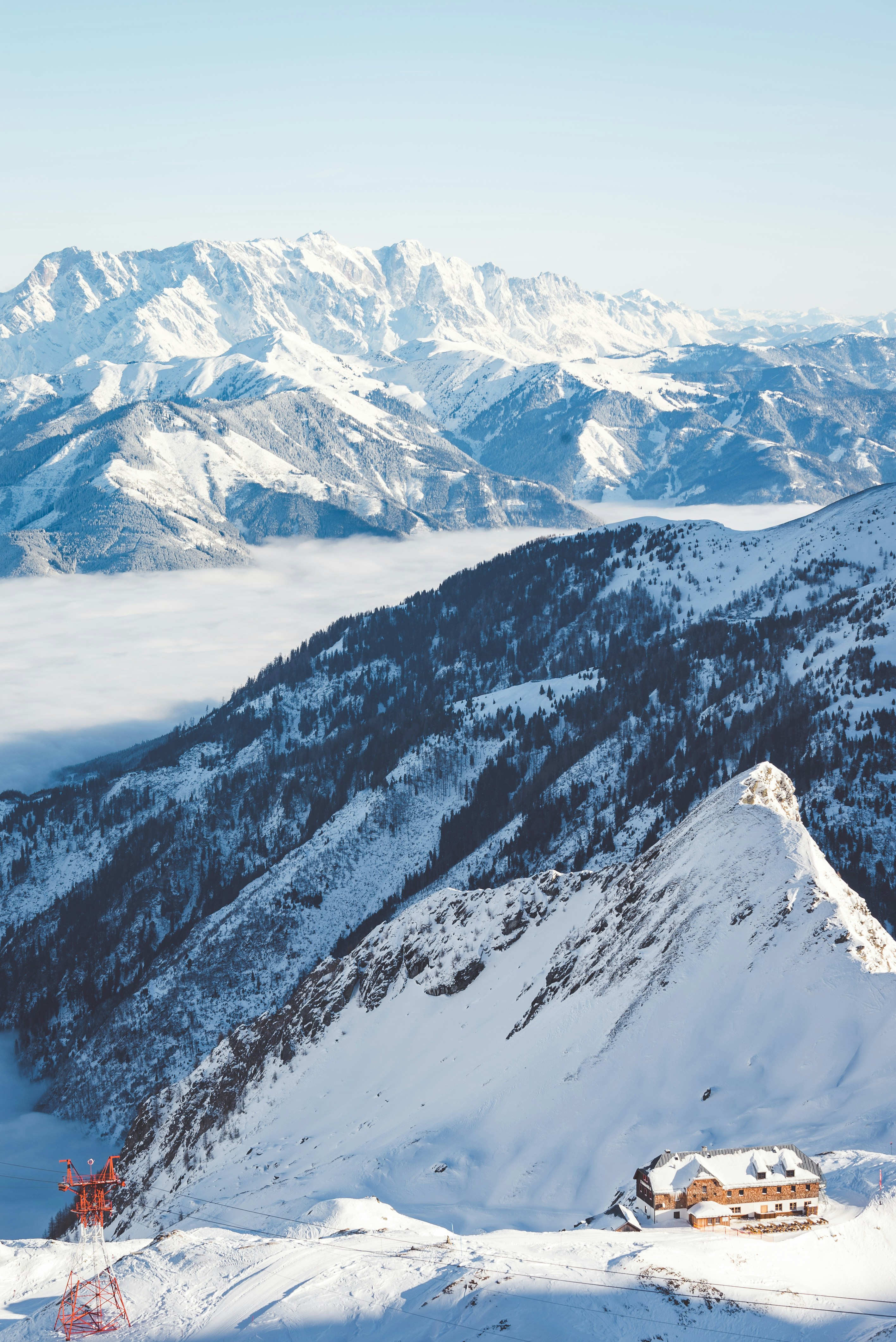 Snow-covered Alpine Mountain Landscape