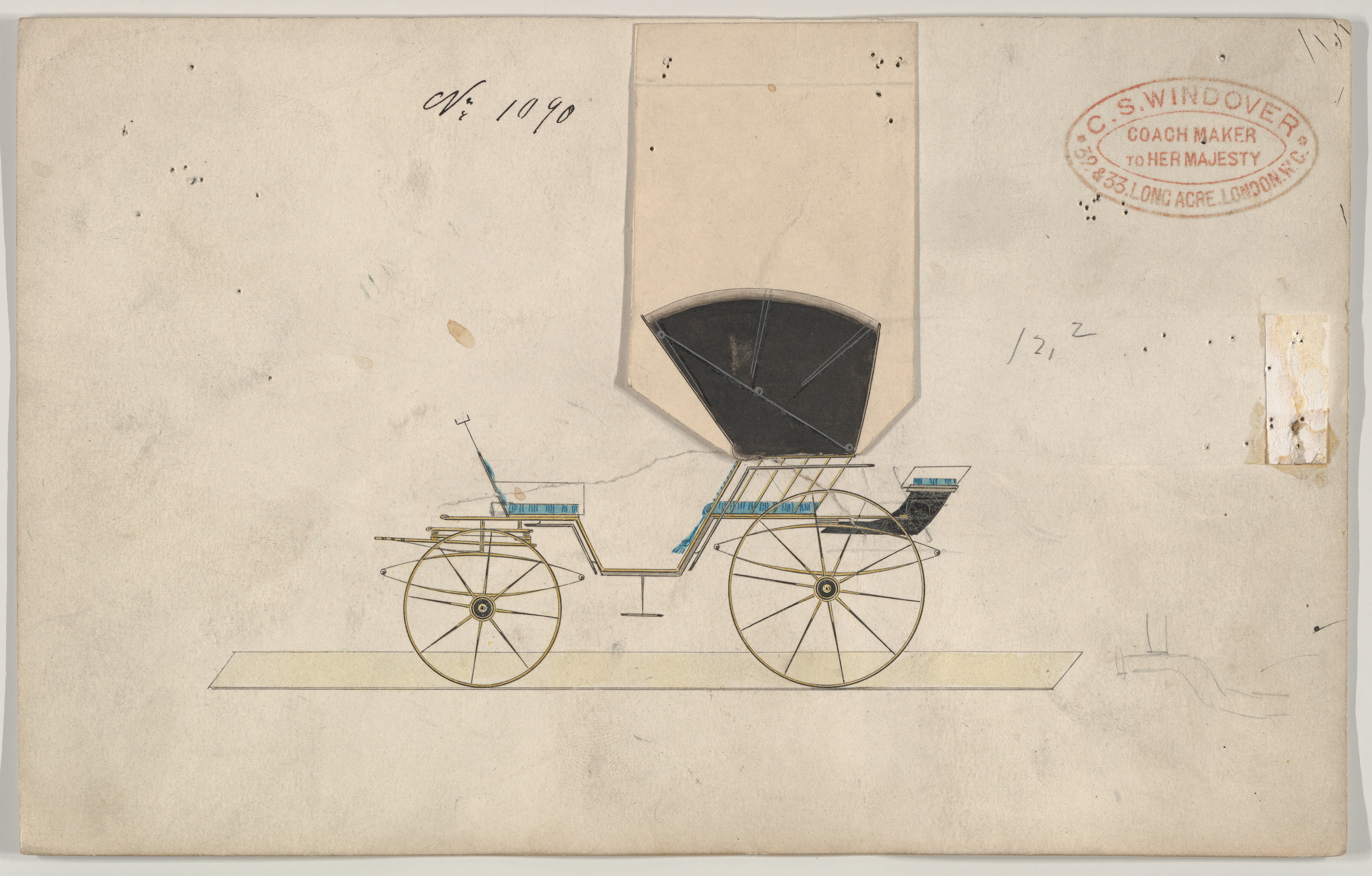 Vintage Horse Carriage Design Drawing