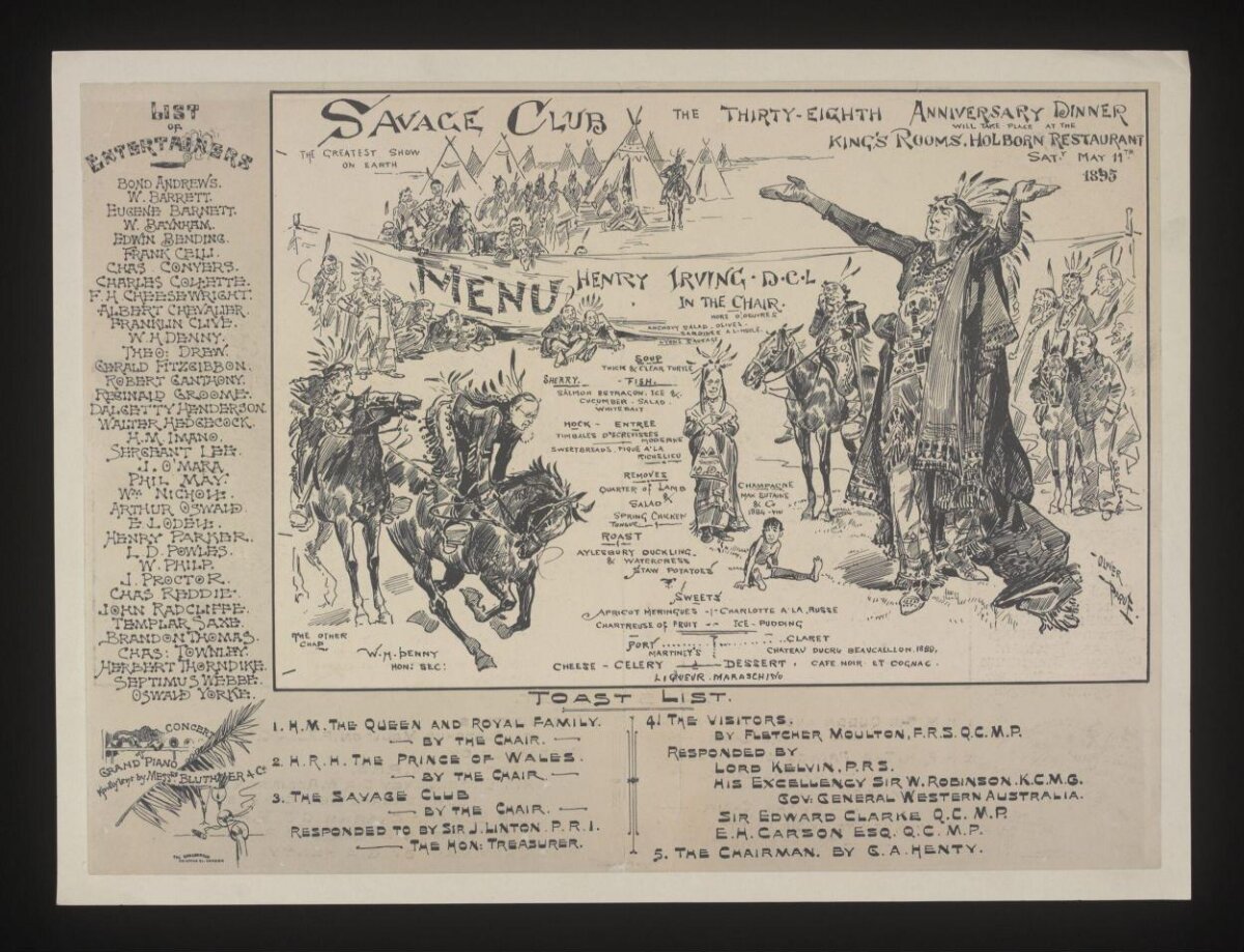 1895 Savage Club Anniversary Dinner Menu